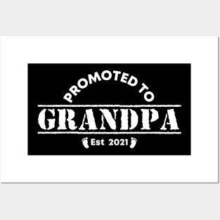 Vintage Promoted to Grandpa 2021 new Grandfather gift Grandpa Posters and Art